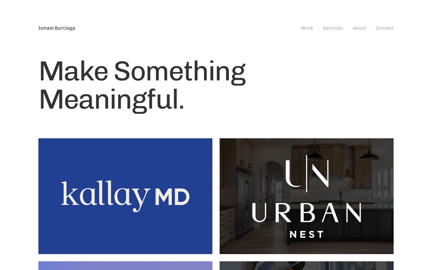 A portfolio website in the Skye theme